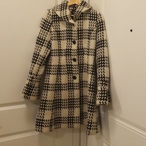 Express Black and White Patterned Coat